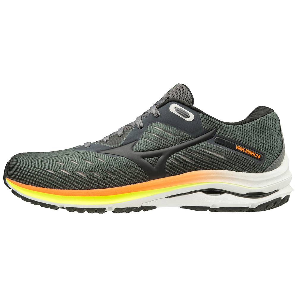 Sapatilhas Running Mizuno Wave Rider 24 2E (Wide) - Homem - Verdes Escuro - BVYGX1583